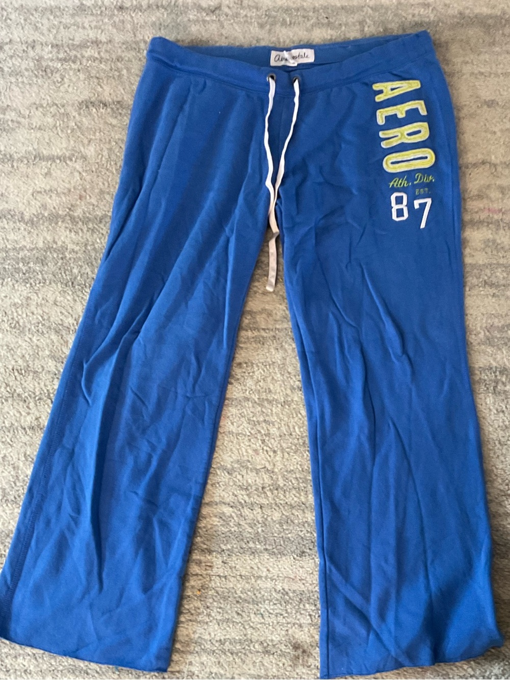 Aeropostale Royal Blue Men's Bootcut Lounge Jeans with AERO 87